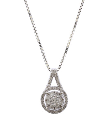 JARED Natural Diamond Silver Charm Necklace