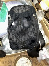 YUDODO Pet Dog Black Carrier Backpack Adjustable Dog Front Carrier Legs Out Sz S
