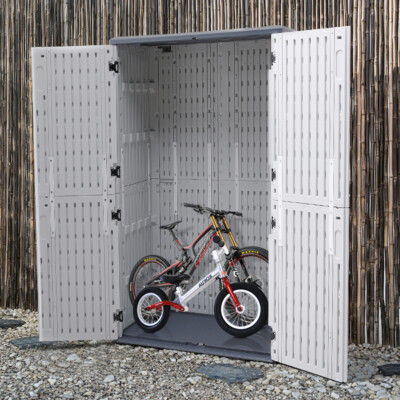 Locking Garden Plastic Bicycle Bike Shed Storage Tools Container