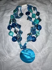 Turquoise and Bead shell necklace