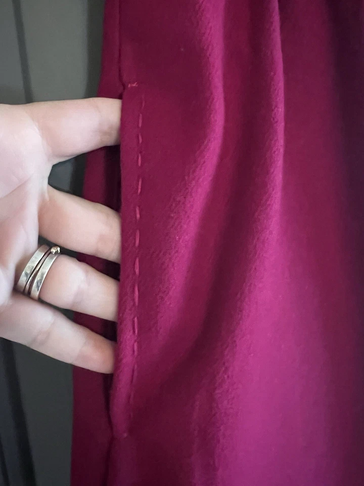 Falda ÚNICA Mezcla de Lana Magenta Lápiz Frontal Aberturas Laterales Talla 14 Un Bolsillo Frontal Foto 3 de 4