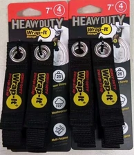 2 Wrap-It Heavy-Duty Storage Strap 7" 4 In Pack Total Of 8 Model# 104-10BX Black