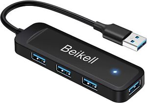 Beikell Hub USB 3.0 4 Ports, Data Hub USB 4 Ports Ultra Rapide transfert données