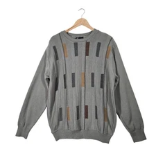 Tosani Canada Wool Acyrlic Blend Sweater Mens sz L Green 