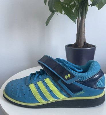 Adidas Power Perfect 2 Weightlifting Blue Yellow Sneakers Lace Up | Men 9.5
