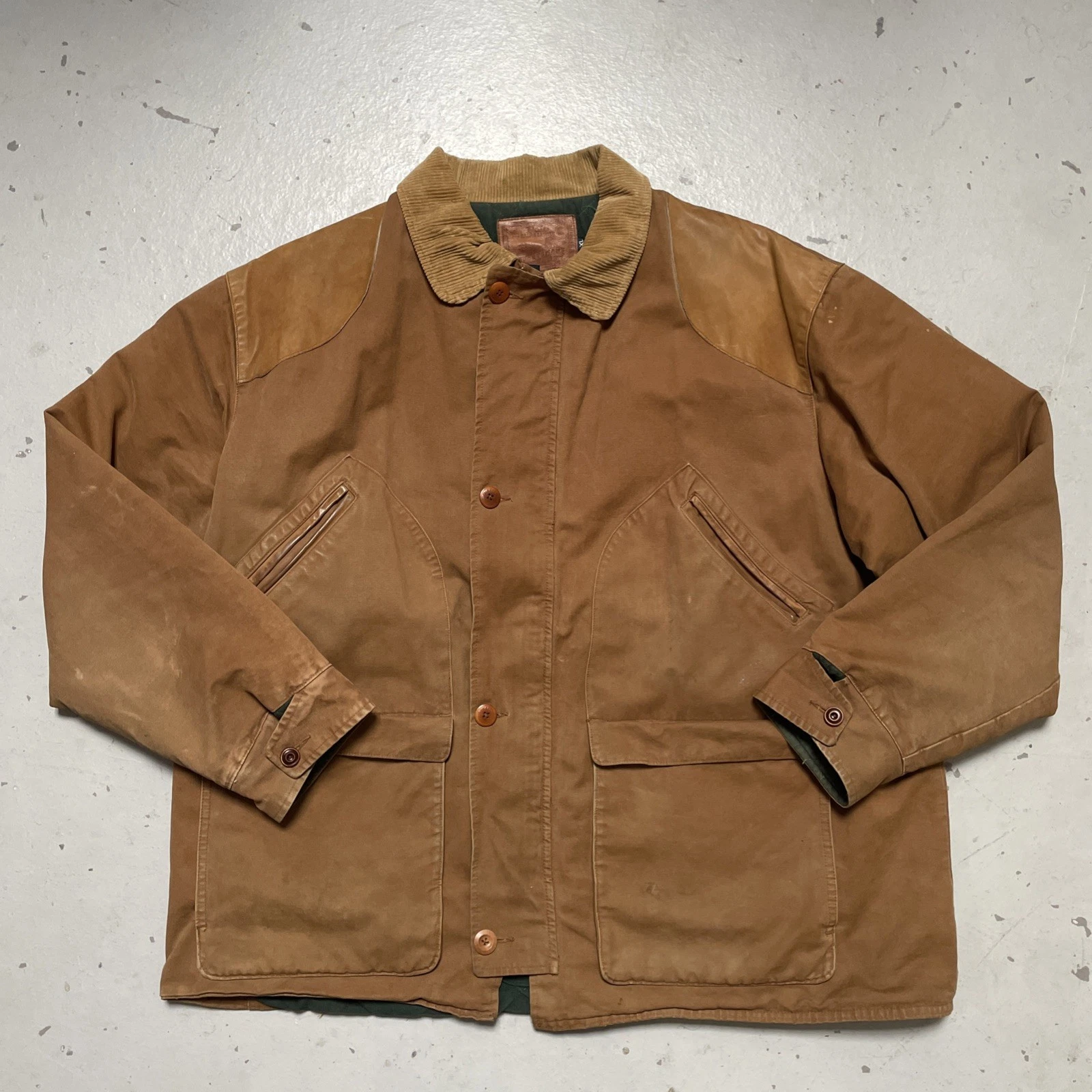 Vintage Ralph Lauren Polo Sportsman Barn Ranch Leather Trim Jacket Made USA XL