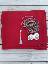 Lands End King size Heated Electric blanket Red with dual controls Tested works