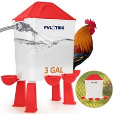 3 Gallon Automatic Chicken Waterer, Hands-Free Hydration Float-Controlled C...
