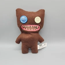 Fuggler Funny Ugly Monster Mr Buttons Plush Brown 9" Stuffed Animal Toy w/ Teeth