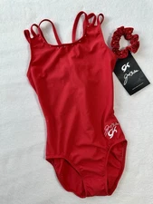 NEW Jordan Chiles GK Elite LEOTARD Gymnastics IGNITE Red RHINESTONE Ribbed  AXS