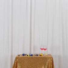 White Sequin Photography Backdrop Curtain 6FT x 8FT Party Decor