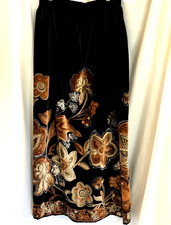 Vintage Black Sheered Velvet, 1970's, Maxi skirt, Size 10/12.