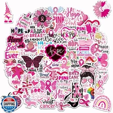 MARFOREVER 200 Pcs Breast Cancer Awareness Stickers, Pink Ribbon Stickers for
