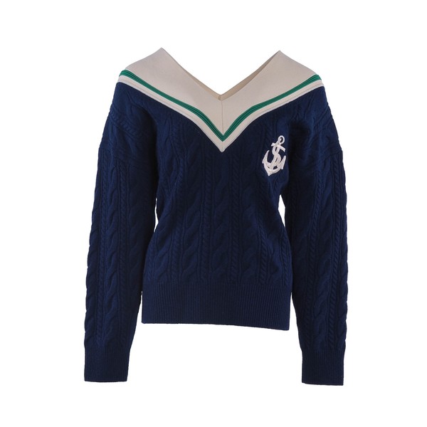 Sandro Paris Pullover Blau Wolle Kaschmir Gr. 38 M Damen SFPPU01391-image