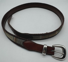 Men s Brighton Fabric/ Leather Laced Belt 67506 Discontinued Size 40 VGUC