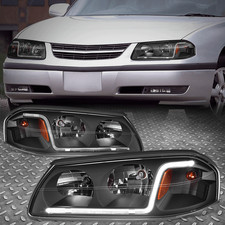 Led Drl For 2000-2005 Chevy Impala Black Housing Amber Corner Headlightlamp