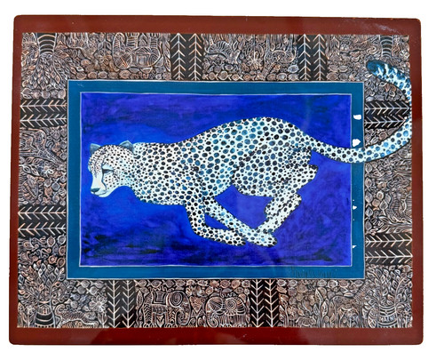 Marne Jaye Cheetah "Snap" Art Print on Metal Africa Safari Wildlife Signed 8x10