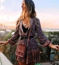 Spell & the Gypsy / Jasmine Mini Dress in Navy - XS 8-10AU / 4-6US - Boho Beach