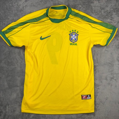 Nike Brazil Ronaldo #9 Home Soccer Jersey CBF Yellow Mens M