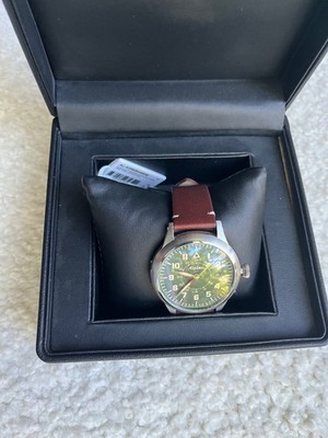 Alpina Pilot Heritage Startimer 44mm Steel Green Dial Mens Watch AL-525KBG4SH6