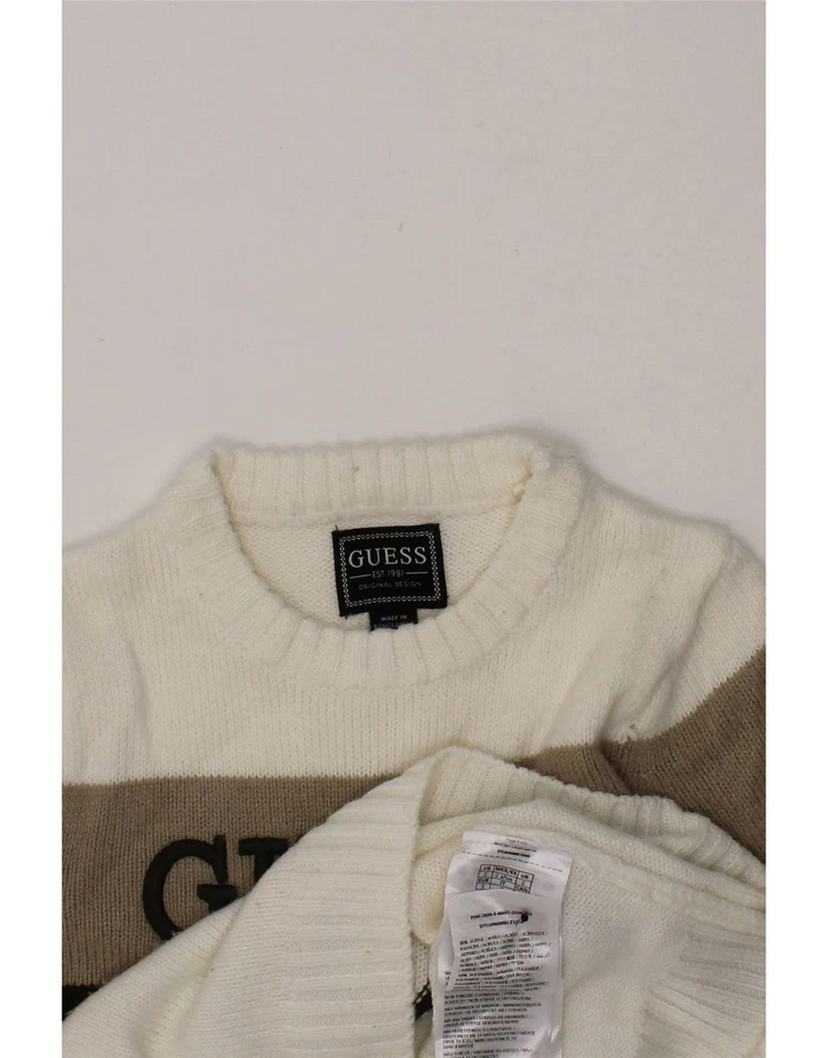 Suéter Jersey GUESS Bebé Niño Cuello Redondo 18-24 Meses Blanco Bloque de Color XR04 Foto 3 de 3