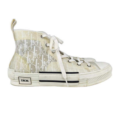 Dior B23 Herren Elfenbein Weiß Schräg PVC Hoch Turnschuhe UK 11 EU 45