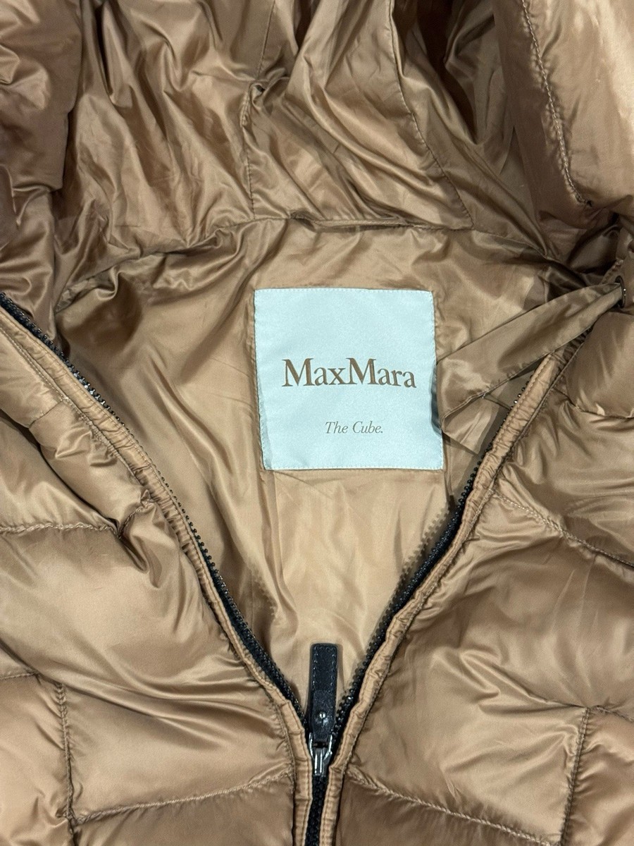 MAX MARA Seigo Short Hooded Tech Down Vest In Caramel Size 2  View 5