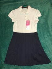 George Girls School Dress 2-in-1 Navy White