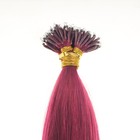Nano Bead Hair Extensions Remy Human Hair Micro Loop Ring Burgundy Red 20inch — photo 2