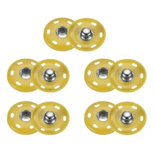 5 Set Sew-on Snap Buttons 21mm Metal Snap Fastener Buttons, Yellow