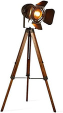 Vintage Tripod Floor Lamp, Height Adjustable Wooden Camera Tripod Rotatable Spot