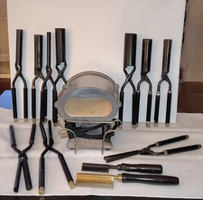 Vintage Gold And Hot Curling Iron/Straightener/Comb