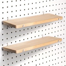 Solid Wood Pegboard Shelf, High Balance and No tilt, Pegboard Accessories, Wo...