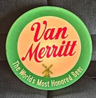 Vintage Embossed Van Merritt Lighted Beer Sign 14" Dia. Chicago, Ill.