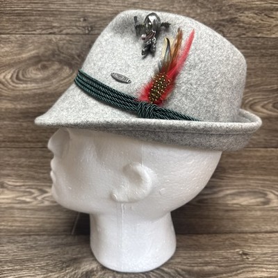 Alpen Gray Felt Wool Fedora Bavarian German Size Medium Germany Hat Pin