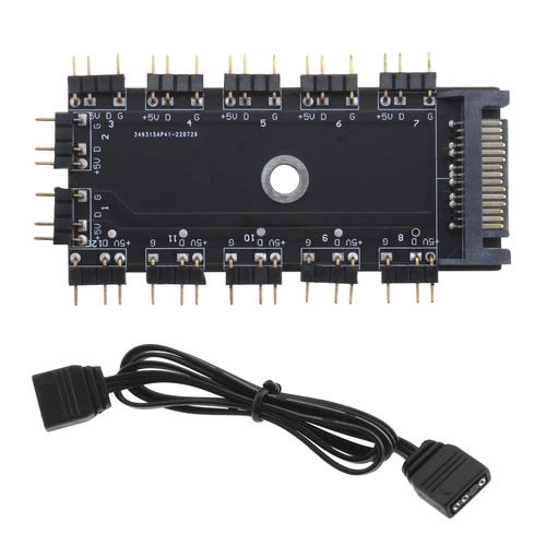 ARGB Hub for Addressable RGB Headers/Controllers - 1 to 11 Ports, 5V 3 Pin RG...