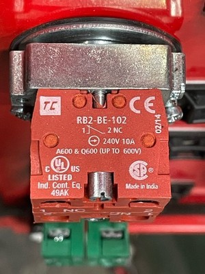 Shamrock RB2-BE-102 NC (X6) contacts E-Stop, Start, Pause Push Buttons