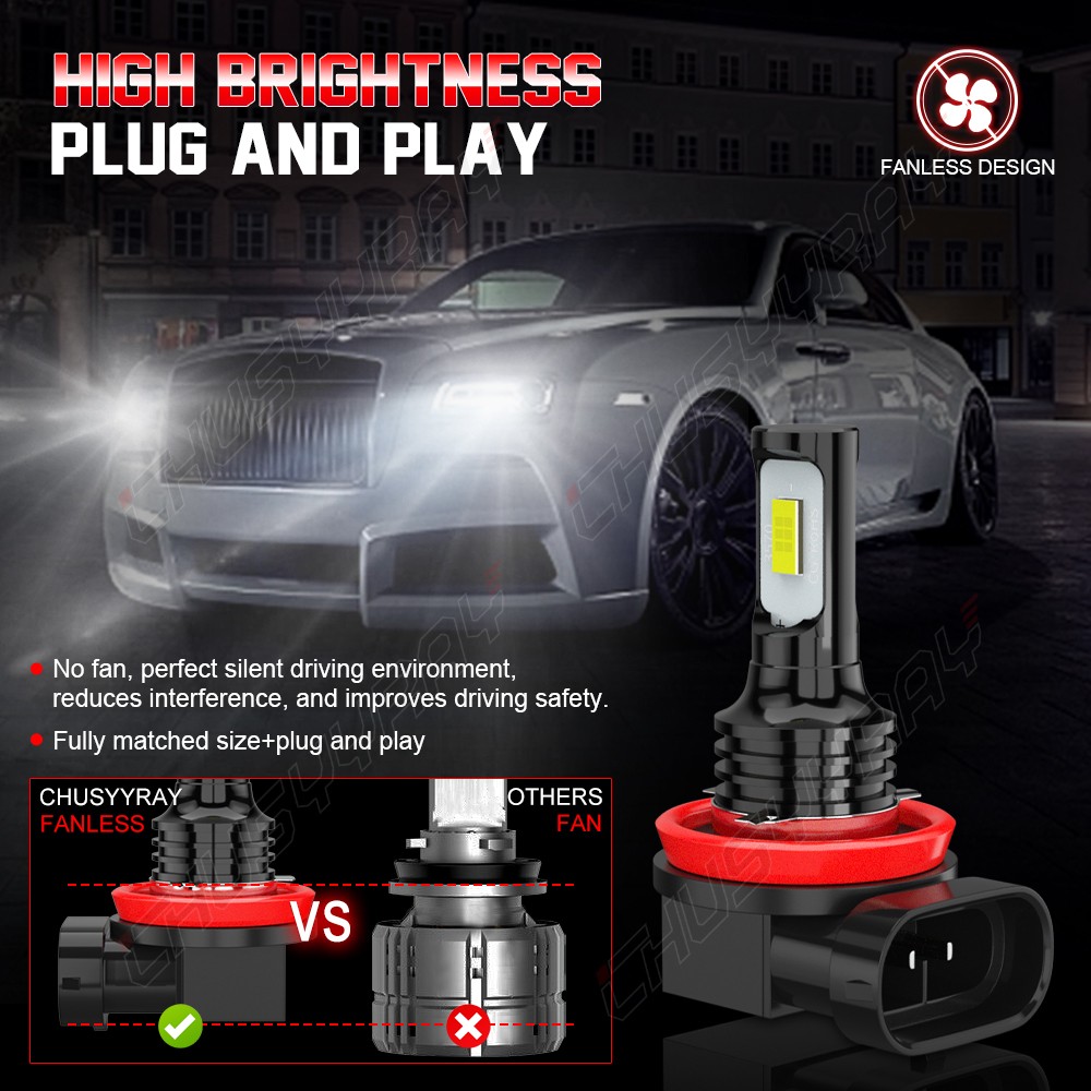 For Freightliner Cascadia Truck 2008-2021 LED Headlight High Low Fog Light Bulbs