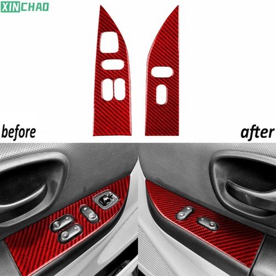 Red Carbon Fiber Window Lift Switch Panel Cover Trim For Ford F-150 F150 1997-04
