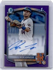 2025 Bowman Chrome Nick Lorusso Auto Purple Refractor 1st Prospect SP /250 Mets
