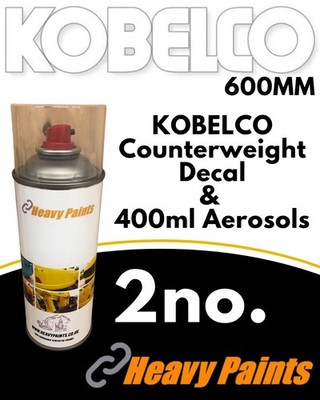 Kobelco Aqua 2no. 400 ml Aerosolfarben & 600 mm Gegengewicht Aufkleber