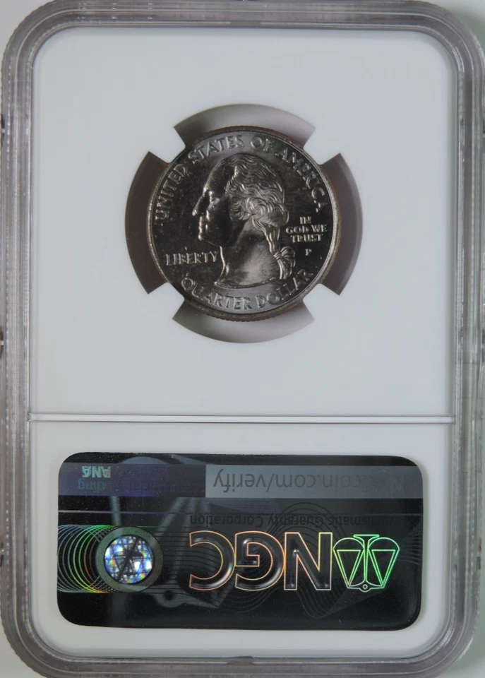 2001 P Kentucky State Quarter Reverse Retained Die Break Cud Mint Error NGC MS66 - Image 2 of 4