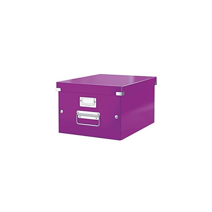 Boite de rangement Leitz Click & Store Wow médium en carton jaune pour bureau