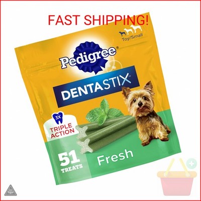 Pedigree Dentastix Dental Chews for Dogs, Small and Toy Breed Dog Treats, Fresh
