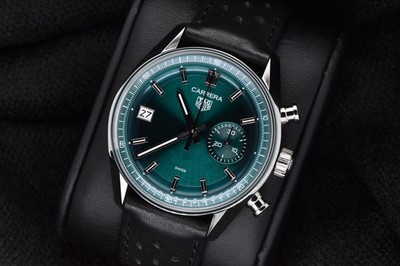 Tag Heuer Carrera Chronograph 39mm Glassbox Green Dial CBS2211-0