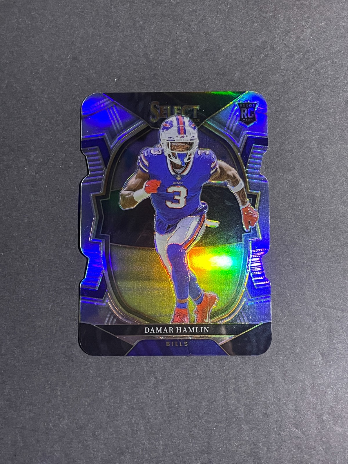 2022 Panini Select Damar Hamlin Silver Prizm Die Cut Rookie Card #100 - Bills