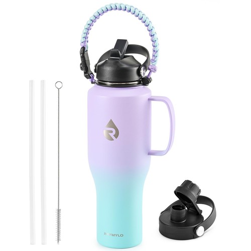 RAYMYLO Insulated Water Bottle 40oz (Cold for 48 40 Ounces, Purplish Green  - Picture 1 of 8