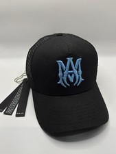 Amiri MA Trucker Hat Black and Blue snap Back
