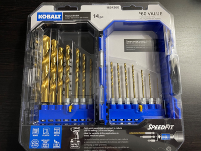 #ad #ad Kobalt 14 Piece Titanium Coated HSS Twist Drill Bit Set HSS Jobber length w Case $28.88