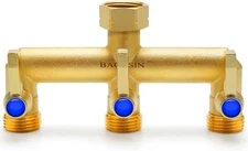 3 Way Garden Hose Splitter for Regulating and Shutting Off Water Flow